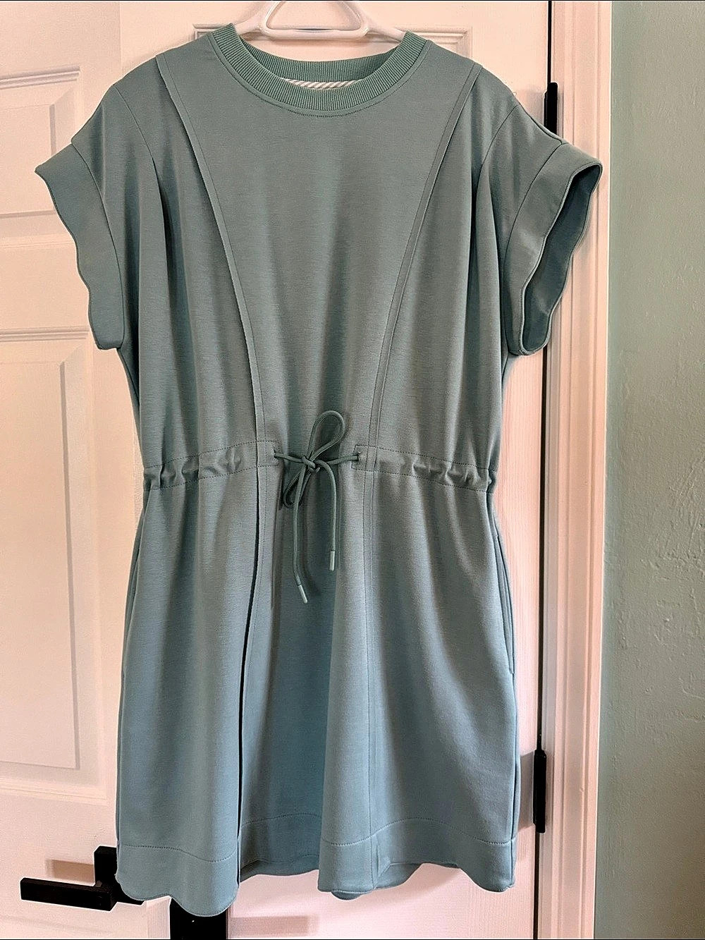 umgee Ruffle Sleeve Mini Dress in Light BlueSize Medium